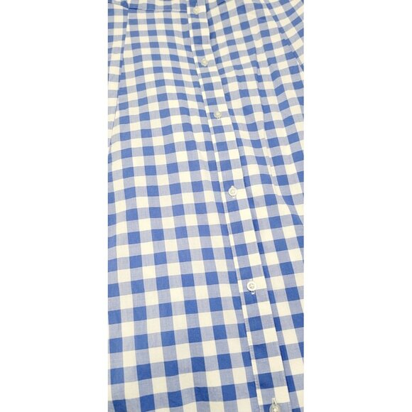 Talbots Womens Blue Checkered‎ A Line Belted Dress Button Front Lined Size 16 - Picture 8 of 12